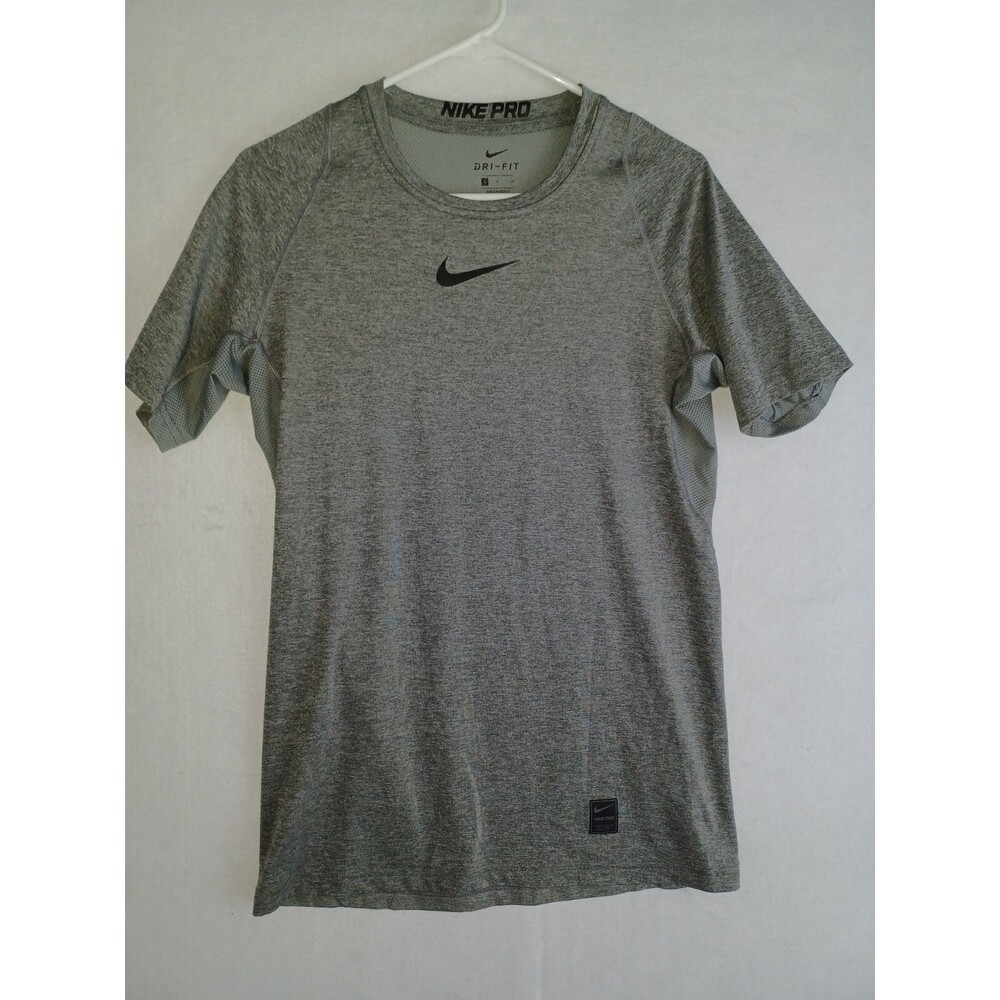Nike Pro Mens Dri-Fit T Shirt Size S Short Sleeve Nike Fit Gray Crewneck